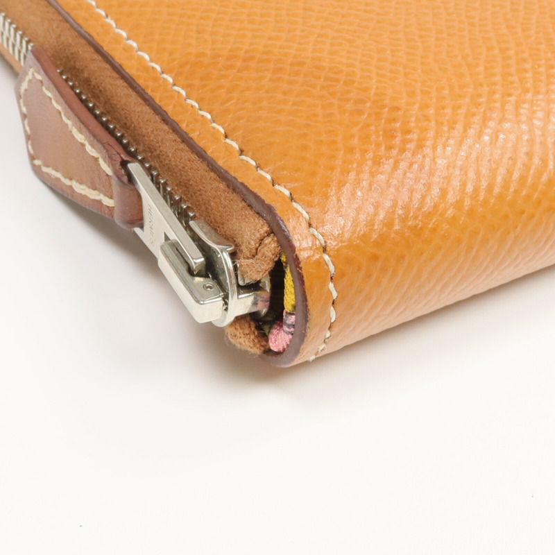 HERMES Epsom皮革Silk'In Long Wallet長錢包Gold-7