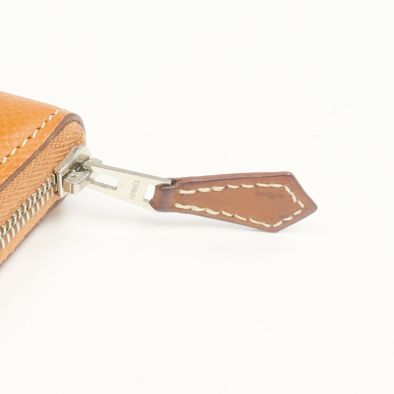 HERMES Epsom皮革Silk'In Long Wallet長錢包Gold-10