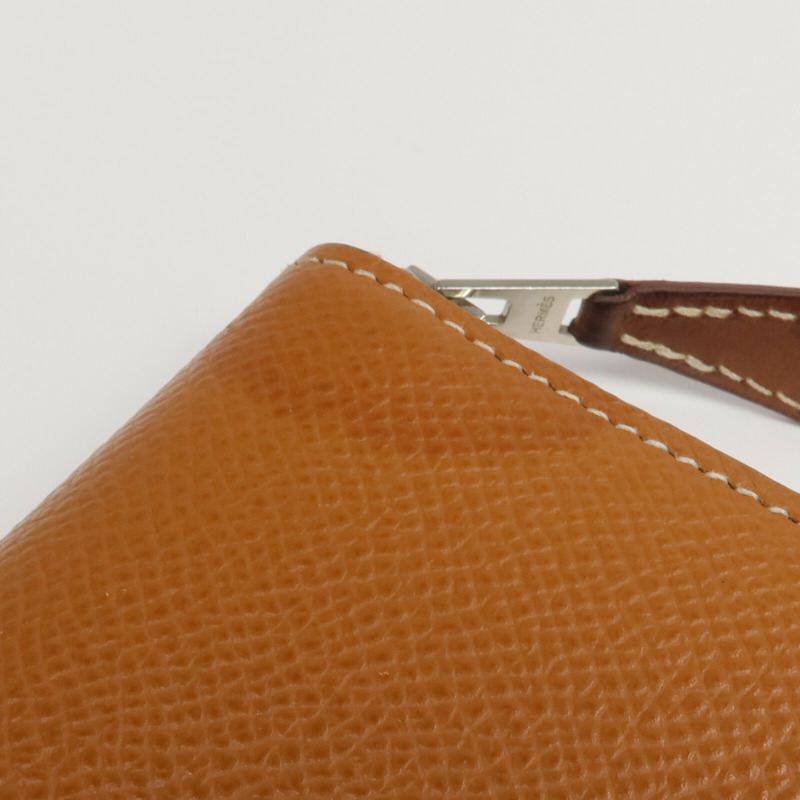 HERMES Epsom皮革Silk'In Long Wallet長錢包Gold-11