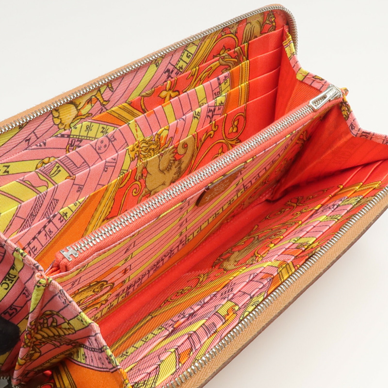 HERMES Epsom皮革Silk'In Long Wallet長錢包Gold-12