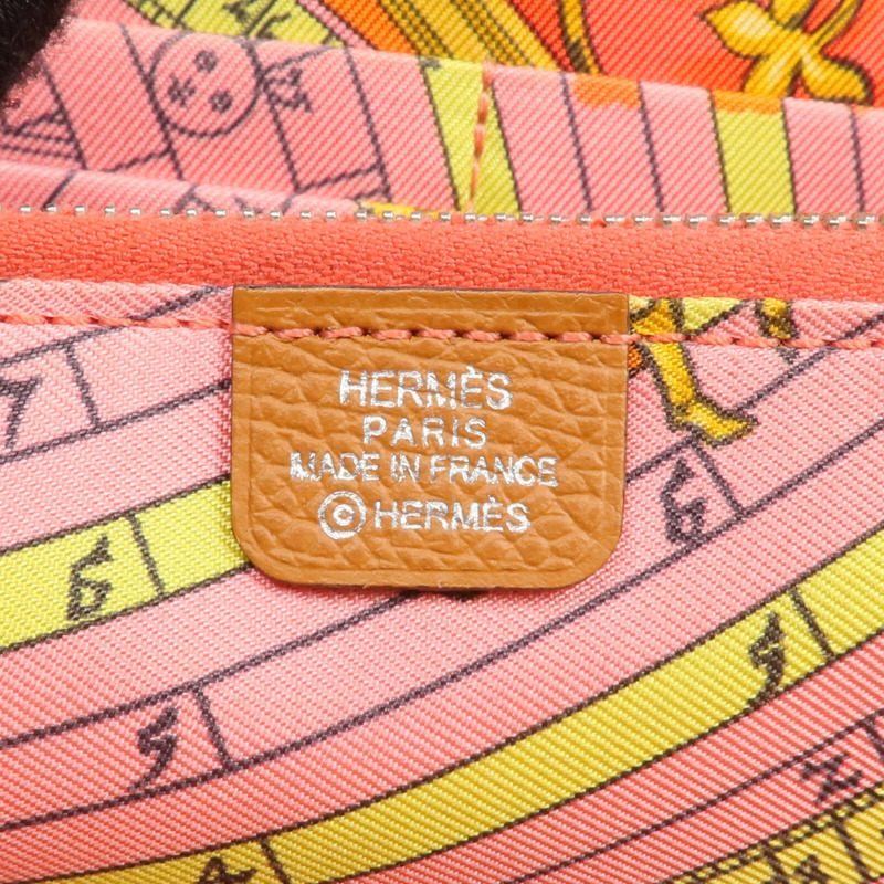 HERMES Epsom皮革Silk'In Long Wallet長錢包Gold-14