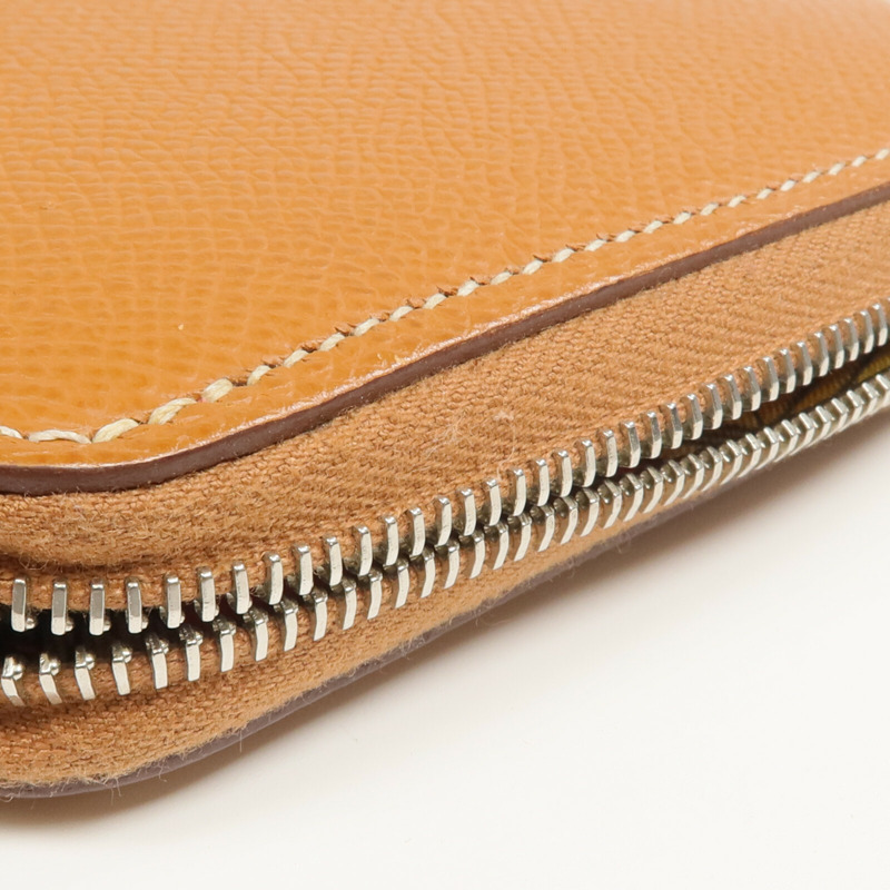 HERMES Epsom皮革Silk'In Long Wallet長錢包Gold-16