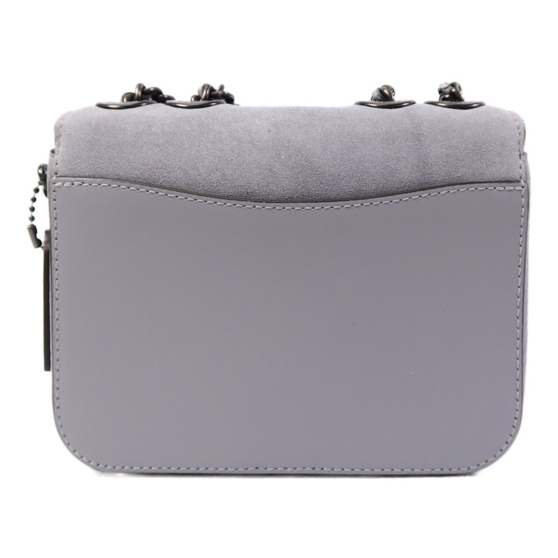 COACH 麂皮皮革Chain Shoulder Bag鏈帶肩背袋-1