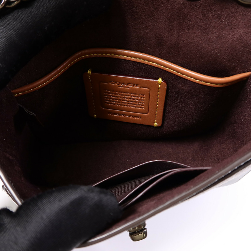 COACH 麂皮皮革Chain Shoulder Bag鏈帶肩背袋-4