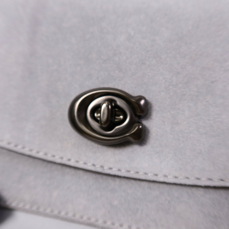 COACH 麂皮皮革Chain Shoulder Bag鏈帶肩背袋-6