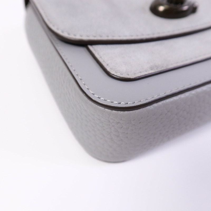 COACH 麂皮皮革Chain Shoulder Bag鏈帶肩背袋-10