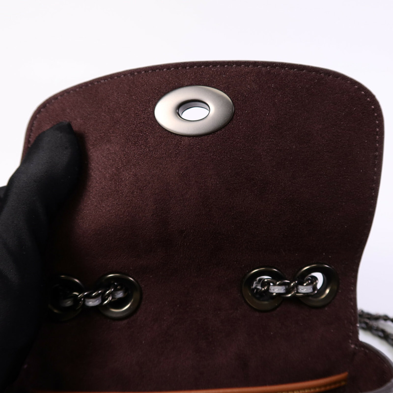 COACH 麂皮皮革Chain Shoulder Bag鏈帶肩背袋-13