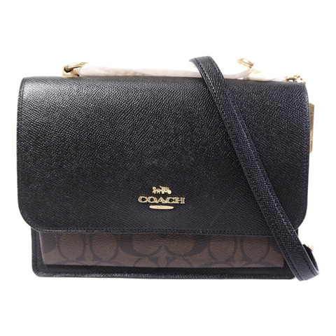 COACH 牛皮皮革Chain Shoulder Bag鏈帶肩背袋