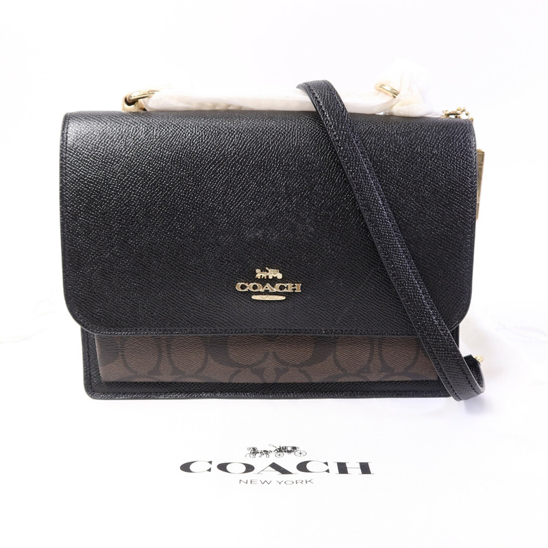 COACH 牛皮皮革Chain Shoulder Bag鏈帶肩背袋-8