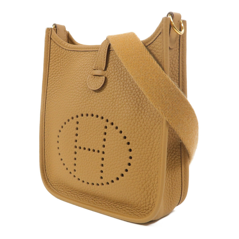 HERMES Clemence皮革Evelyne TPM肩背袋Biscuit-2