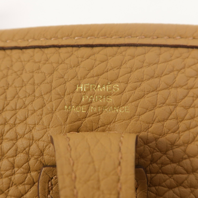 HERMES Clemence皮革Evelyne TPM肩背袋Biscuit-5