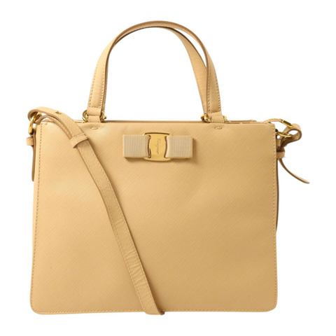 Salvatore Ferragamo 牛皮皮革Tracy Vara Bow金扣手挽肩背兩用袋