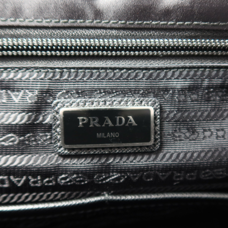 PRADA 尼龍Messenger Bag銀扣肩背袋-5