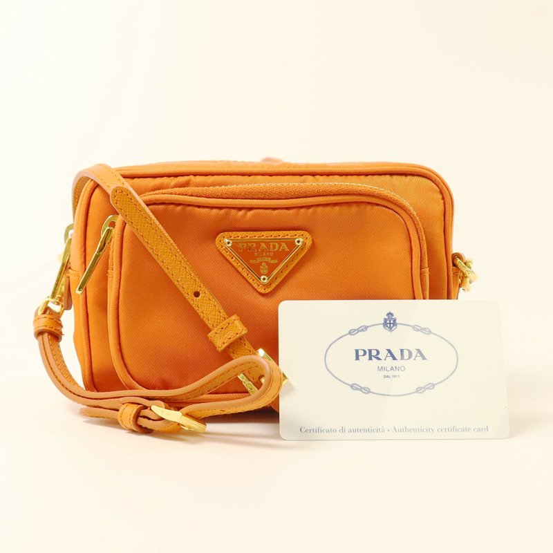 PRADA 尼龍Mini Tessuto Double金扣手挽肩背兩用袋-9