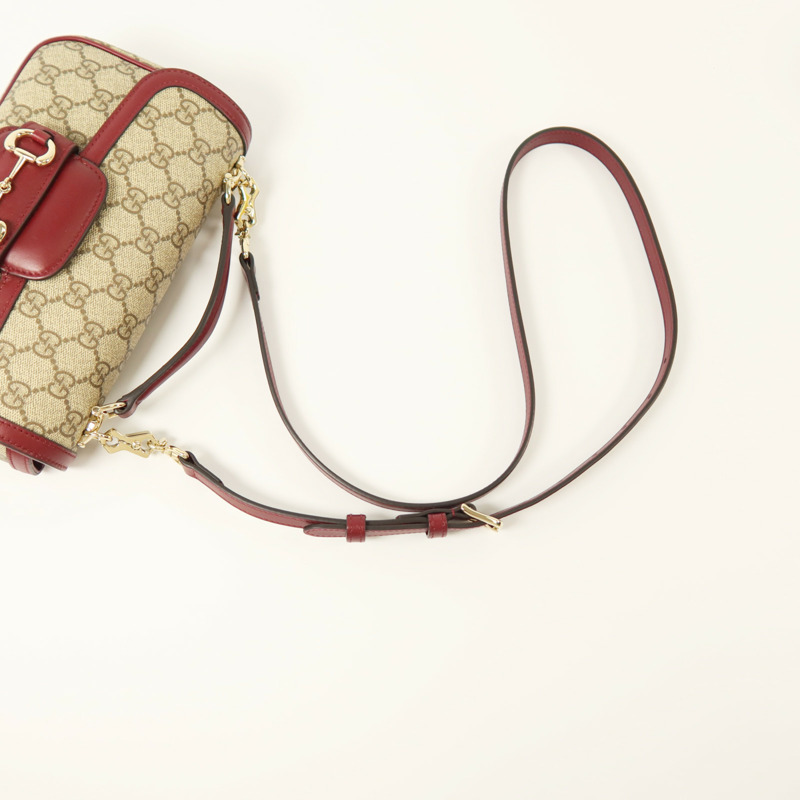 GUCCI GG Supreme Canvas Horsebit 1955 East West金扣手挽肩背兩用袋-7