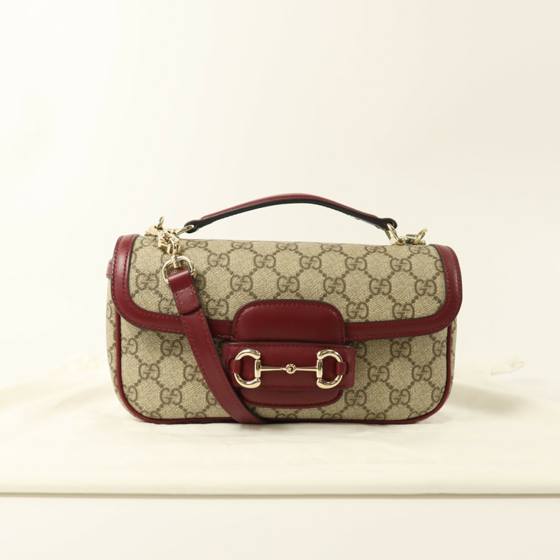 GUCCI GG Supreme Canvas Horsebit 1955 East West金扣手挽肩背兩用袋-9