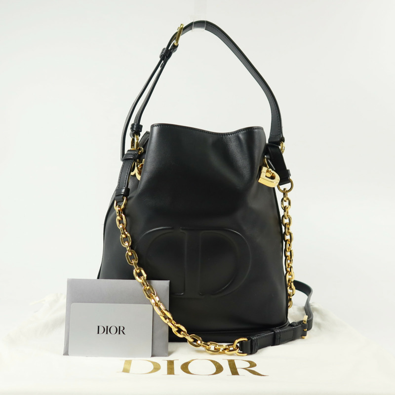 Dior 牛皮皮革Medium C'est Dior Bucket Bag金扣手挽肩背兩用袋-9