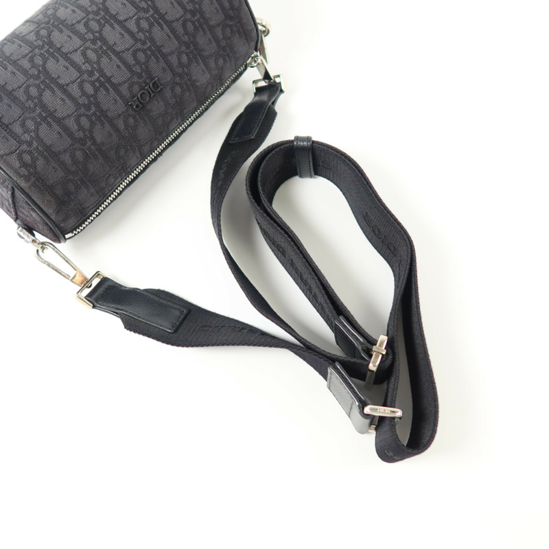 Dior Oblique帆布Mini Roller Messenger銀扣肩背袋-7