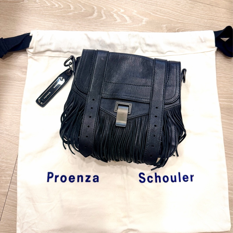 PS1 Mini 🔥 Proenza Schouler 最熱門黑色經典流蘇款🖤手提肩背斜背包書包迷你款-0