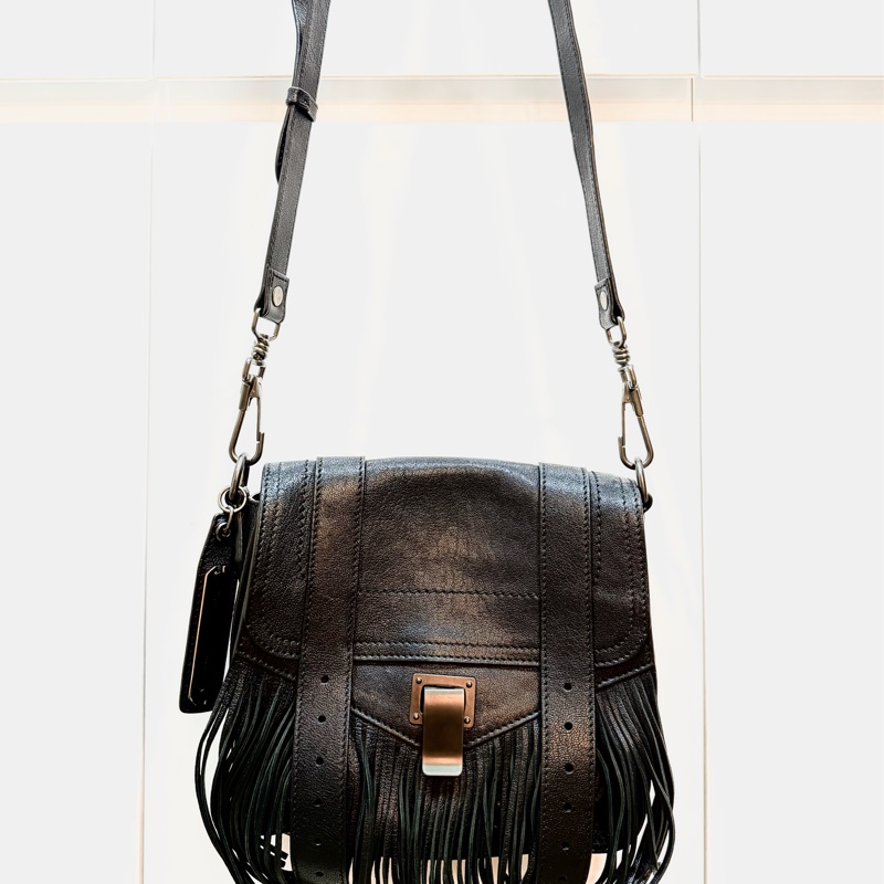 PS1 Mini 🔥 Proenza Schouler 最熱門黑色經典流蘇款🖤手提肩背斜背包書包迷你款-1
