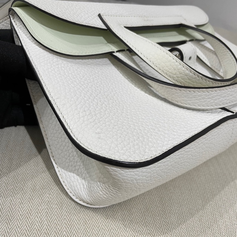 Hermes/愛馬仕  Halzan 25  尺寸24*17*6  新白色內拼氣泡綠超清爽 B刻（2023年） 多種背法-4