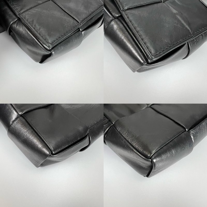 BV 晶片款 黑油蠟皮CASSETTE MINI 2*3小方包-9