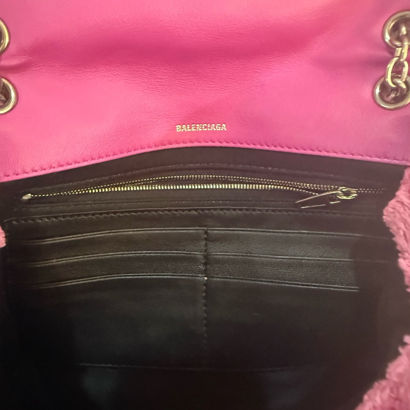 Balenciaga 粉粉可愛 毛巾布BB鏈包 wallet on chain-5