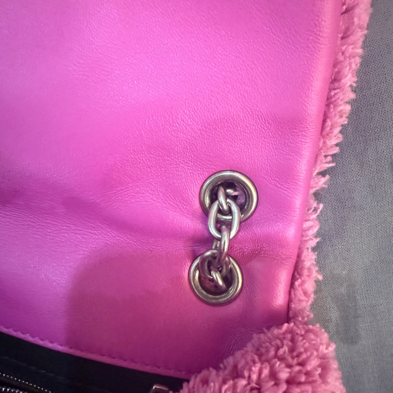 Balenciaga 粉粉可愛 毛巾布BB鏈包 wallet on chain-8