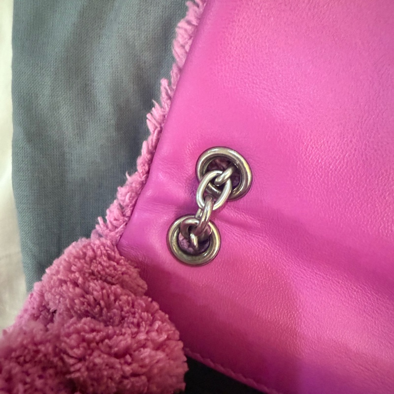 Balenciaga 粉粉可愛 毛巾布BB鏈包 wallet on chain-9
