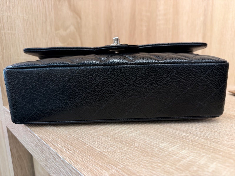 Chanel 黑銀釦荔枝牛皮 coco 25-8
