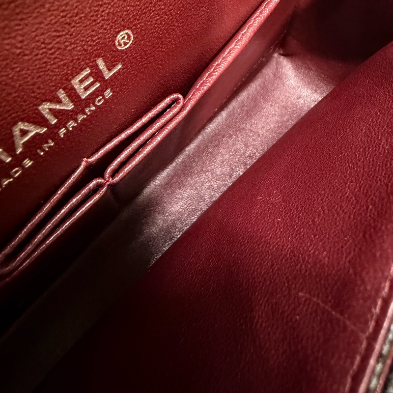 Chanel 黑銀釦荔枝牛皮 coco 25-38