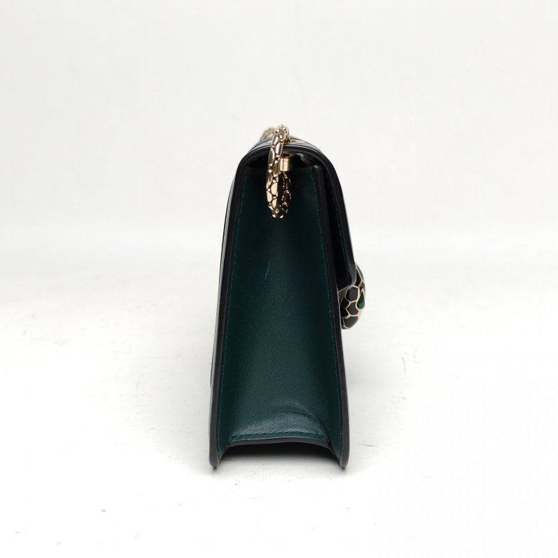 BVLGARI SerpentiForever蛇頭包woc綠色牛皮肩背包-3