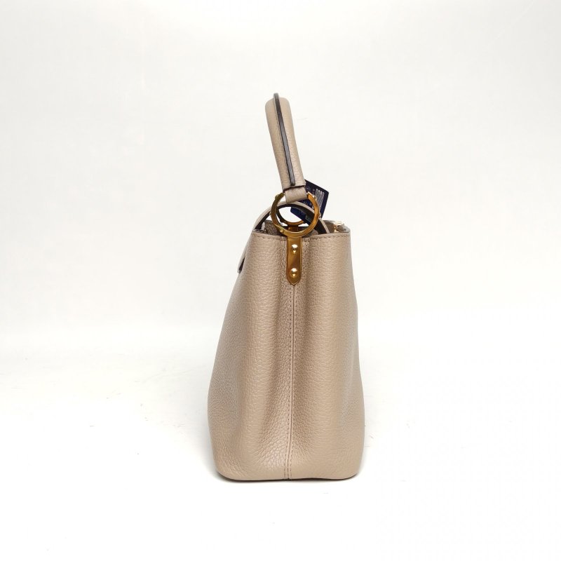 LOUIS VUITTON Capucines小號灰色牛皮金扣2017肩背包-3