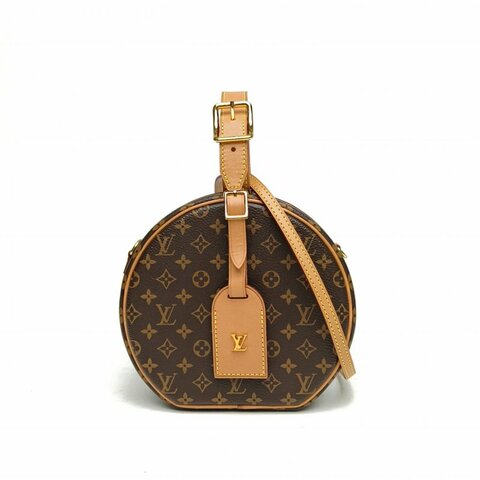 LOUIS VUITTON PETITEBOITE硬圓餅中號17.5老花PVC2018肩背包