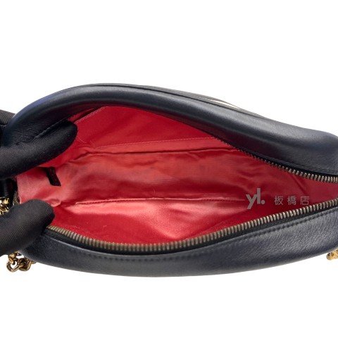 Y1938-Gucci Marmont黑白山型紋相機包447632-5