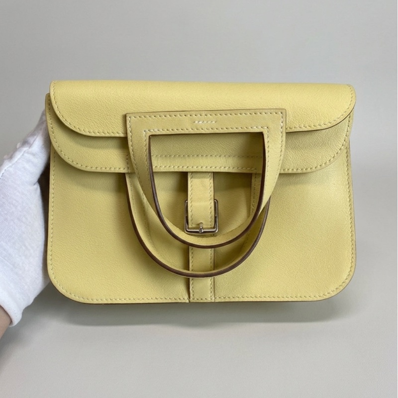 Hermes 愛馬仕Swift皮銀扣mini halzan小雞黃X刻-1