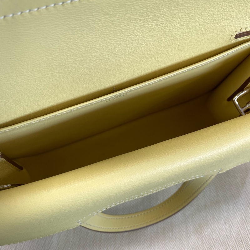 Hermes 愛馬仕Swift皮銀扣mini halzan小雞黃X刻-4