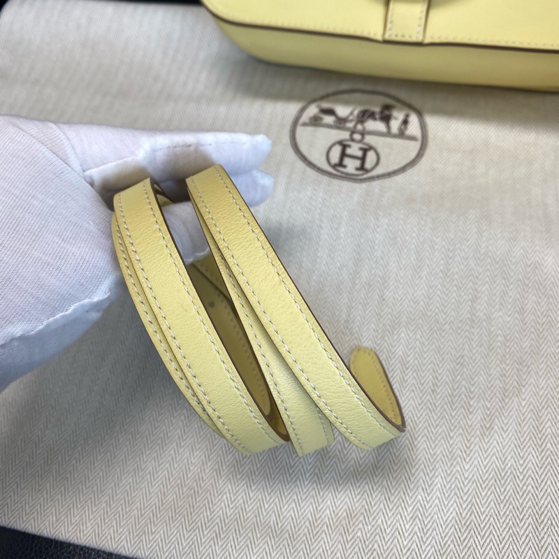 Hermes 愛馬仕Swift皮銀扣mini halzan小雞黃X刻-5