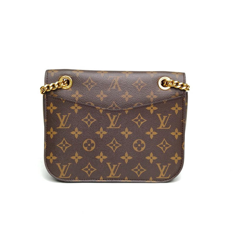 LOUIS VUITTON PASSY鏈條郵差包老花PVC晶片肩背包-2