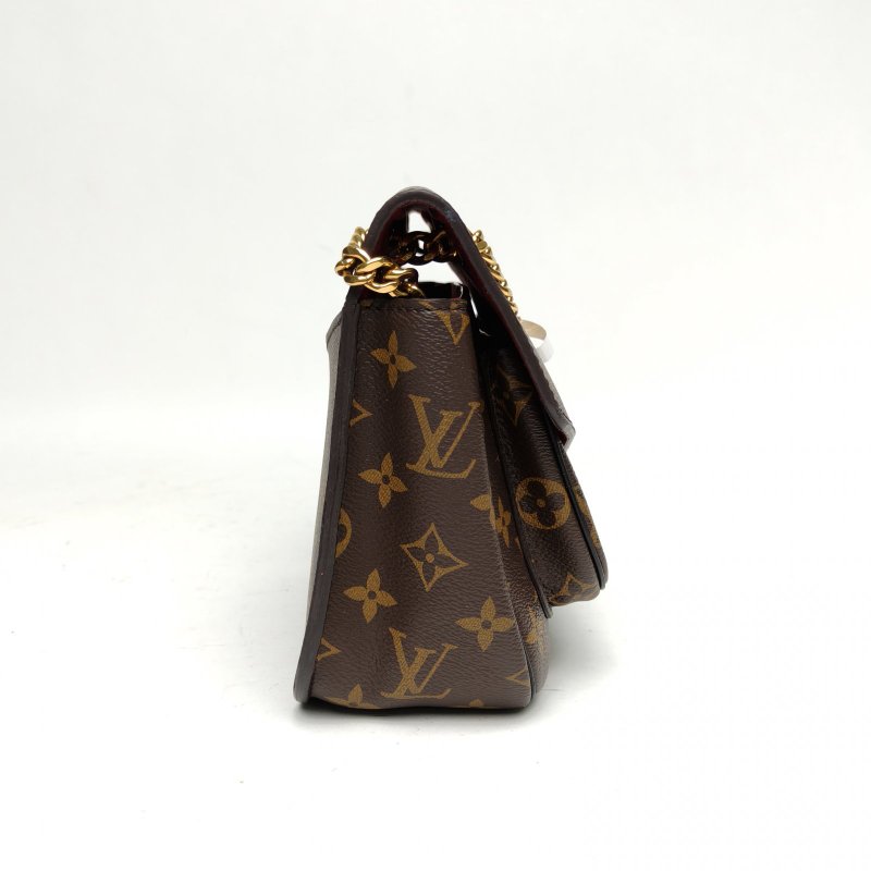 LOUIS VUITTON PASSY鏈條郵差包老花PVC晶片肩背包-3