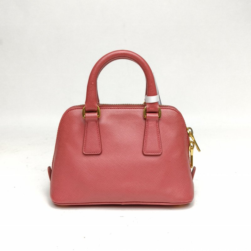 PRADA tophandle貝殼包Mini粉色牛皮肩背包-2