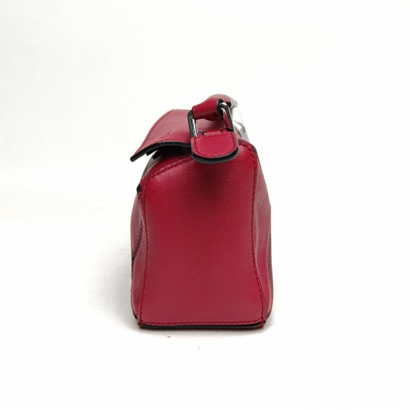 LOEWE Puzzle18幾何包迷你MINI玫紅牛皮肩背包-1
