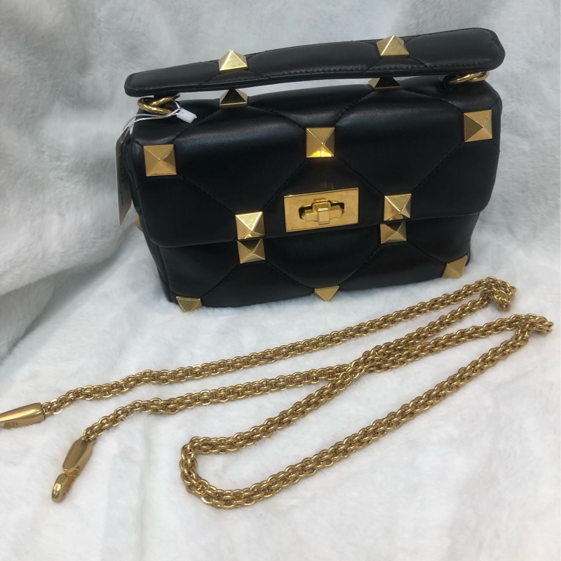 Valentino 金鍋釘 小羊皮 鏈帶 手提袋 XC498-6