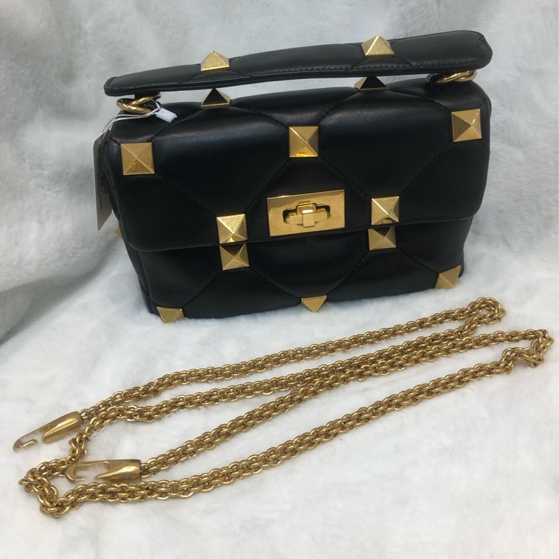 Valentino 金鍋釘 小羊皮 鏈帶 手提袋 XC498-7