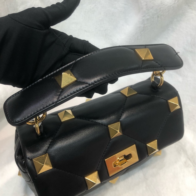 Valentino 金鍋釘 小羊皮 鏈帶 手提袋 XC498-8