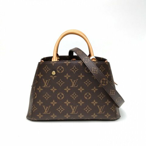 LOUIS VUITTON Montaigne蒙田BB29老花PVC金扣2016肩背包