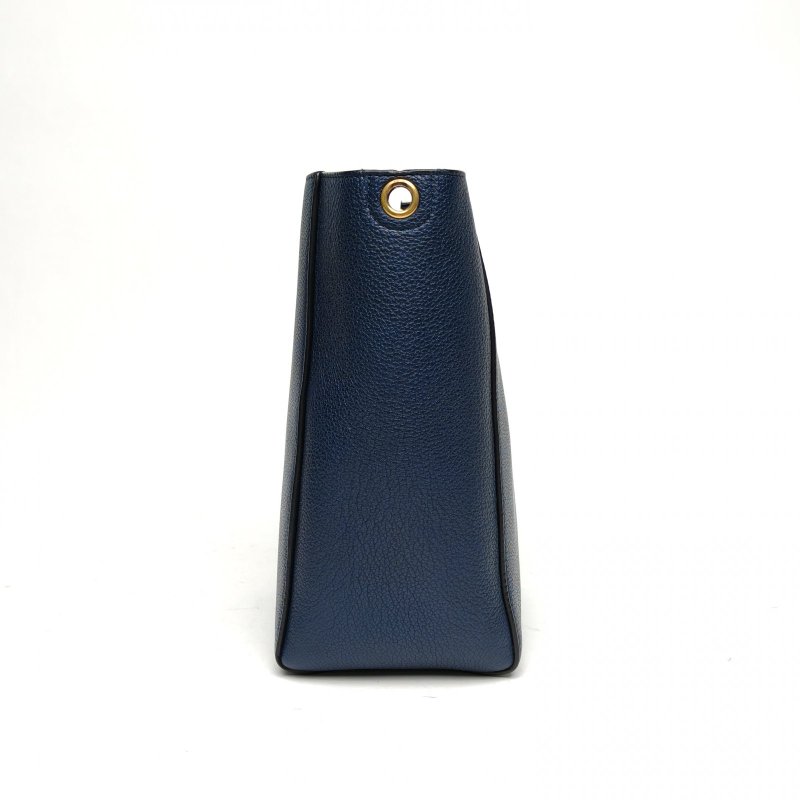 CELINE SangleBucket水桶包小號藍色牛皮金扣肩背包-3