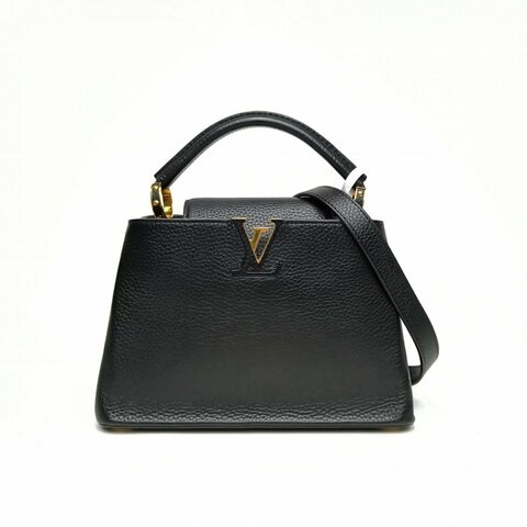 LOUIS VUITTON CapucinesBB27黑色牛皮金扣2016肩背包