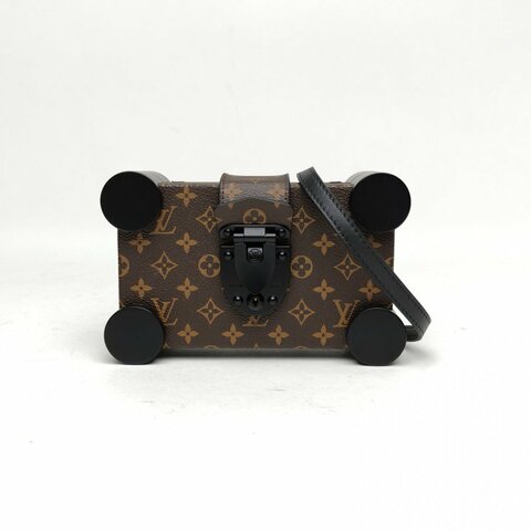 LOUIS VUITTON 老花PVC黑扣2016秀款盒子包肩背包