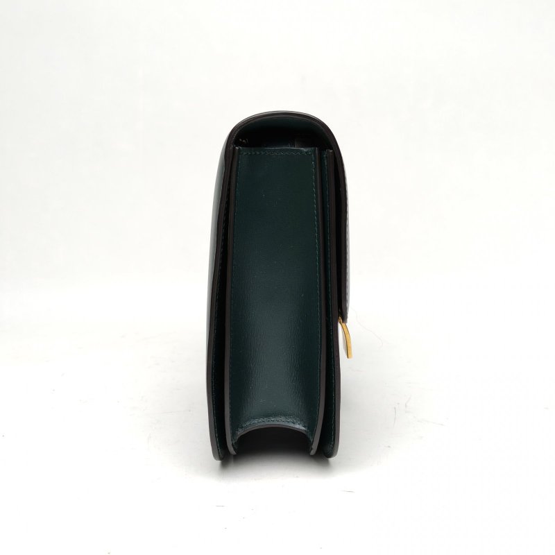 CELINE ClassicBox中號綠色牛皮金扣肩背包-3